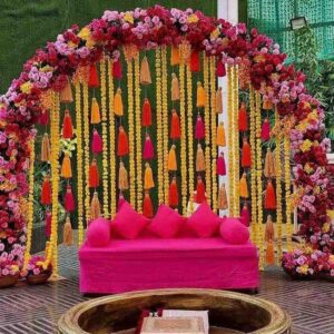 Home Flower Decoration for Haldi 1