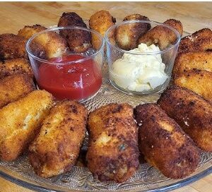 Fried Herbed Potatoes Mozzarella